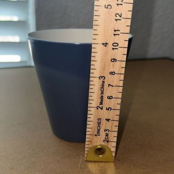 Blue Ceramic Mug With Decorative Handle 12 Oz - Picture 5 of 6